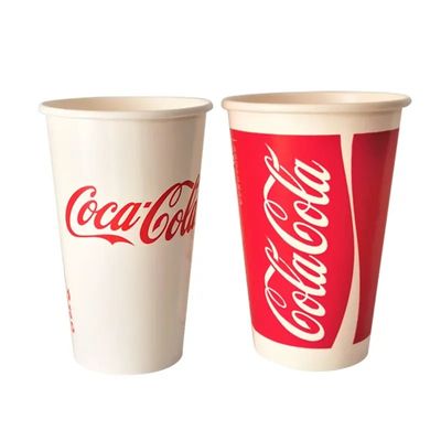 PET-Winkel- des Leistungshebelskolabaum-Wegwerfpapierschalen 22oz 640ml tapezieren kalte Getränk-Schalen 300gsm