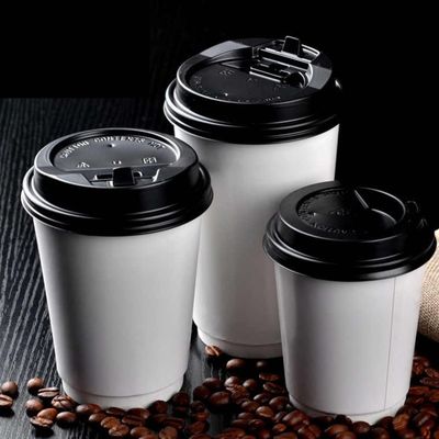 einzelne Gebrauchs-Weißbuch-Kaffeetasse-Doppelschicht-Papier-Wegwerfschale 16oz 500cc