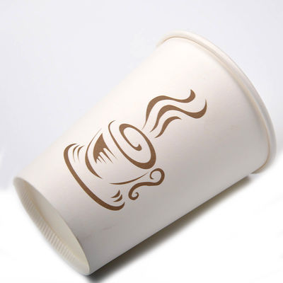 Soda-kaltes Getränk-Wegwerfpapierschalen-Juice White Paper Cups With-Deckel 12OZ 300gsm