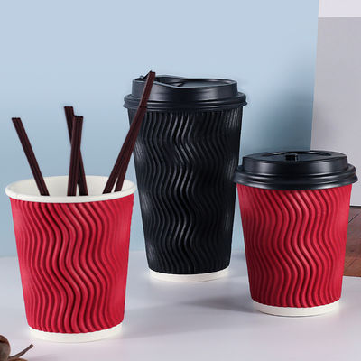 kräuselungs-Wand-Papier-kalte Getränk-Schalen Blase 280gsm Boba Wegwerfmit Deckeln