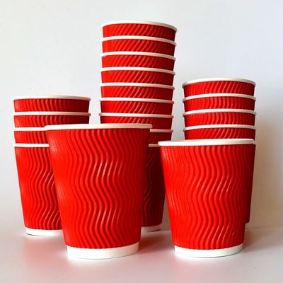 kräuselungs-Wand-Papier-kalte Getränk-Schalen Blase 280gsm Boba Wegwerfmit Deckeln