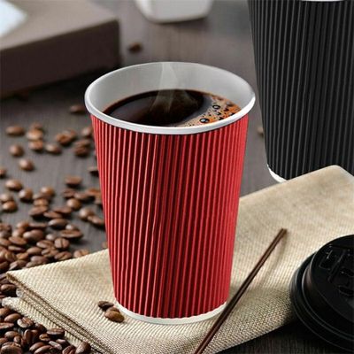 kräuselungs-Wand-Papier-kalte Getränk-Schalen Blase 280gsm Boba Wegwerfmit Deckeln